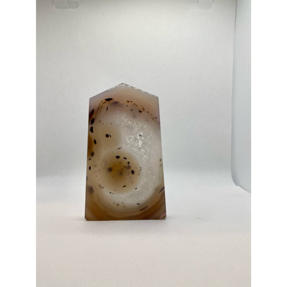 Druzy Agate Tower Slab Crystal Obelisk Geode #1